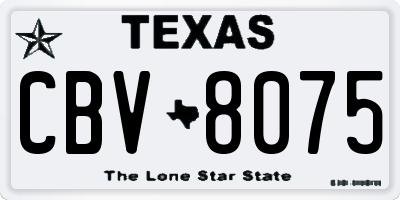 TX license plate CBV8075