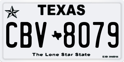 TX license plate CBV8079