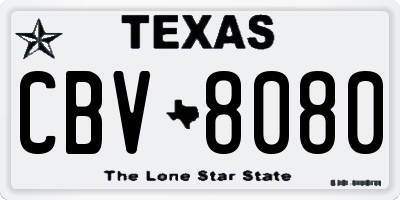 TX license plate CBV8080