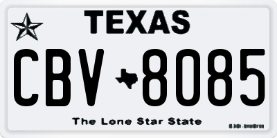 TX license plate CBV8085