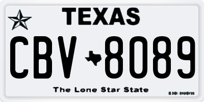 TX license plate CBV8089