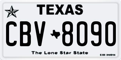 TX license plate CBV8090