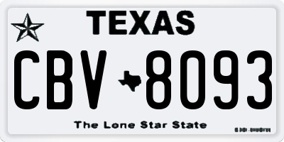 TX license plate CBV8093