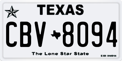 TX license plate CBV8094