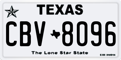 TX license plate CBV8096
