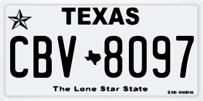 TX license plate CBV8097