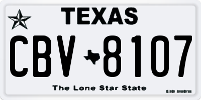 TX license plate CBV8107