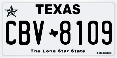 TX license plate CBV8109