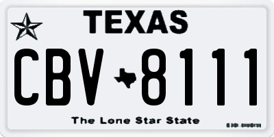 TX license plate CBV8111