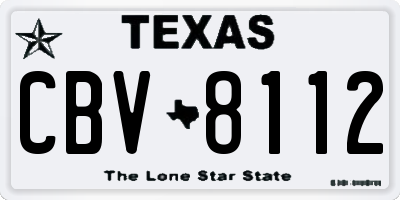 TX license plate CBV8112