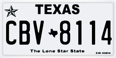 TX license plate CBV8114