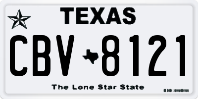TX license plate CBV8121