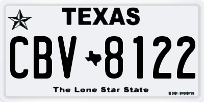 TX license plate CBV8122