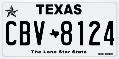 TX license plate CBV8124