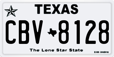 TX license plate CBV8128