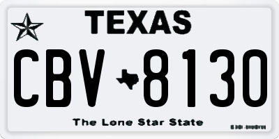 TX license plate CBV8130