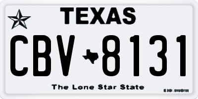 TX license plate CBV8131