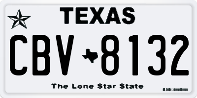 TX license plate CBV8132