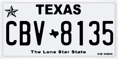 TX license plate CBV8135
