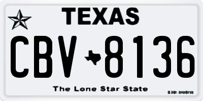 TX license plate CBV8136