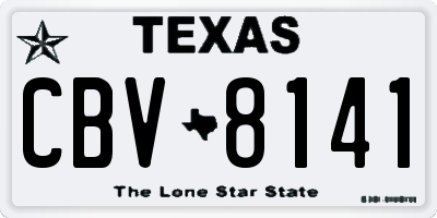 TX license plate CBV8141