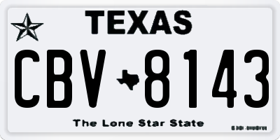 TX license plate CBV8143