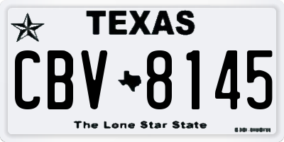 TX license plate CBV8145