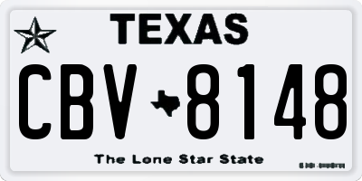 TX license plate CBV8148