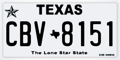 TX license plate CBV8151