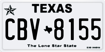 TX license plate CBV8155
