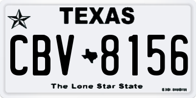 TX license plate CBV8156
