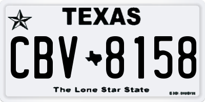 TX license plate CBV8158
