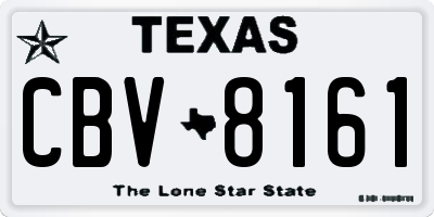 TX license plate CBV8161