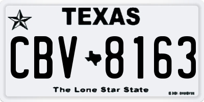 TX license plate CBV8163