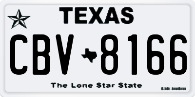 TX license plate CBV8166