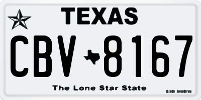 TX license plate CBV8167