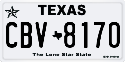 TX license plate CBV8170