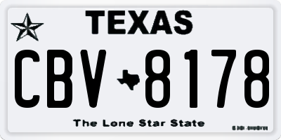 TX license plate CBV8178