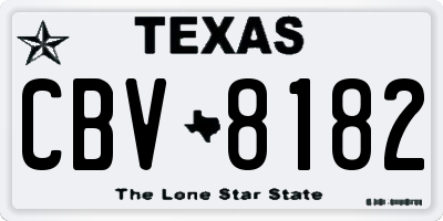 TX license plate CBV8182