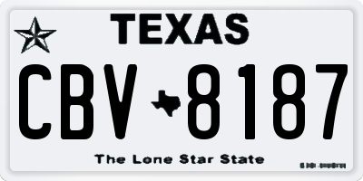 TX license plate CBV8187