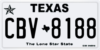 TX license plate CBV8188