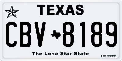 TX license plate CBV8189