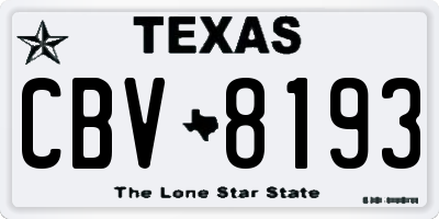 TX license plate CBV8193