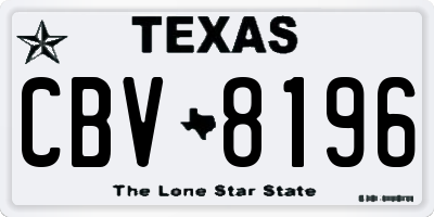 TX license plate CBV8196