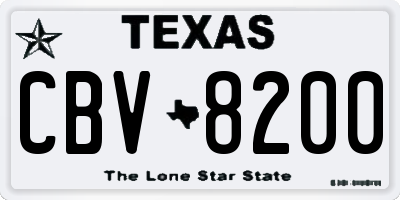 TX license plate CBV8200