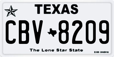 TX license plate CBV8209