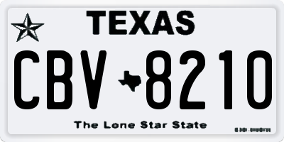 TX license plate CBV8210