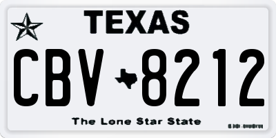 TX license plate CBV8212