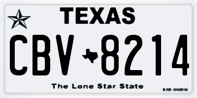 TX license plate CBV8214