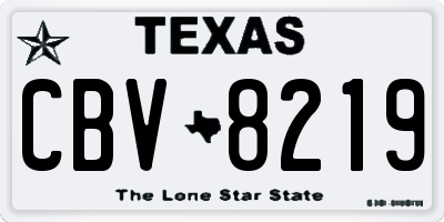 TX license plate CBV8219